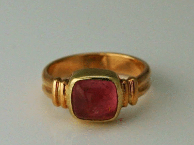 Δαχτυλίδι χειροποίητο κ18 με ρουμπίνι