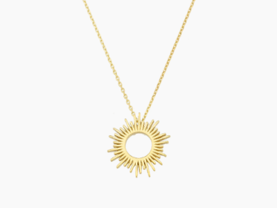 Κολιέ ήλιος σε κίτρινο χρυσό 14 καρατίων