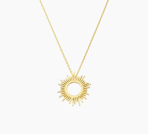 Κολιέ ήλιος σε κίτρινο χρυσό 14 καρατίων