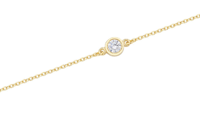 Βραχιόλι μονόπετρο απο χρυσό 14 καρατίων