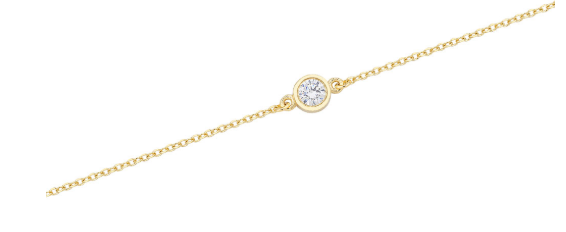 Βραχιόλι μονόπετρο απο χρυσό 14 καρατίων