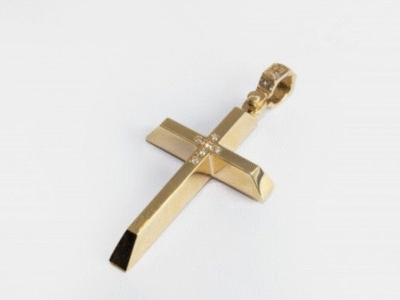 Χρυσός Σταυρός 18 καράτια με Διαμάντια