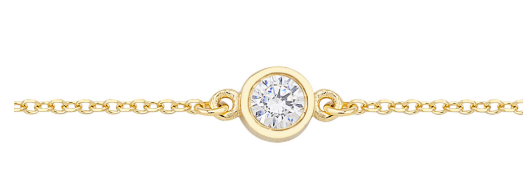 Βραχιόλι μονόπετρο απο χρυσό 14 καρατίων