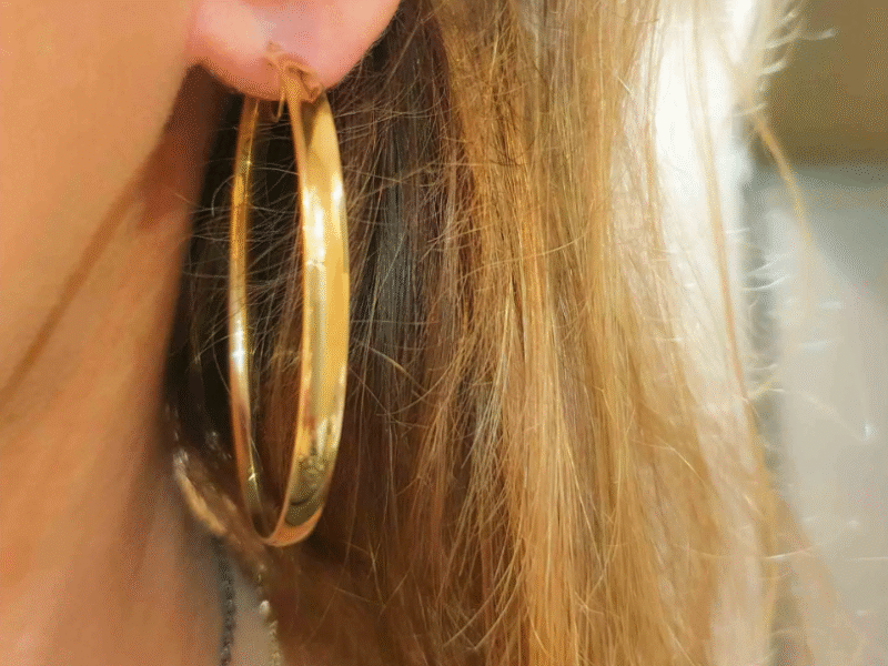 Σκουλαρίκια κρίκοι μεγάλοι χρυσοί 14 καράτια