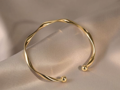 Χρυσή χειροπέδα στριφτή 14 καράτια