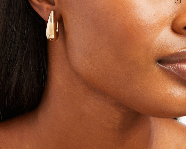 Σκουλαρίκια κρίκοι λουστρέ χρυσοί 14 καράτια