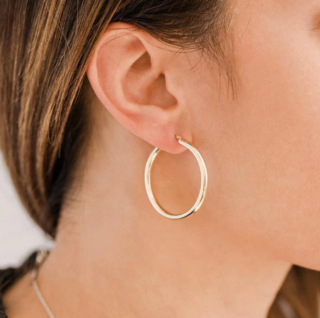 Σκουλαρίκια κρίκοι κλασσικοί λουστρέ