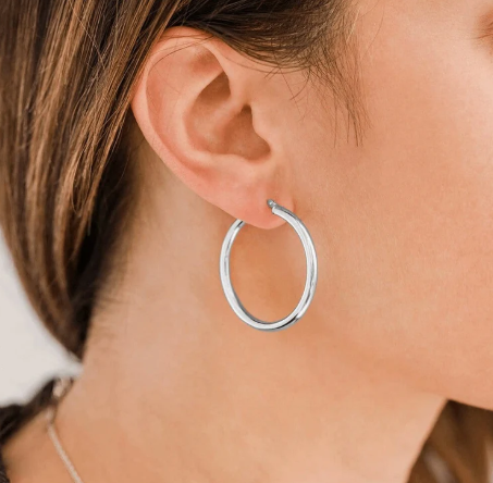 Σκουλαρίκια κρίκοι κλασσικοί λουστρέ