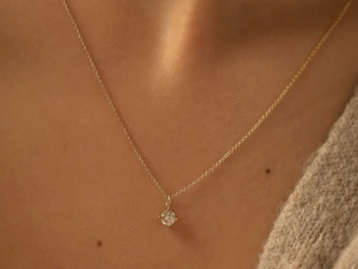 Χρυσό Κολιέ με Μονόπετρο Ζιργκόν